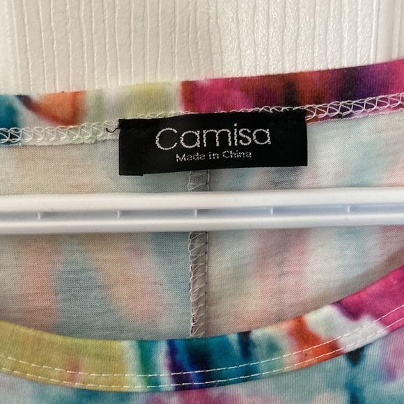 EUC Camisa Abstract Tie-Dye Summer Dress with Pockets - Picture 3 of 4